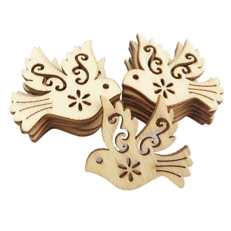 Embellish Craft - 50pcs Unfinished Wooden Peace Dove Wood