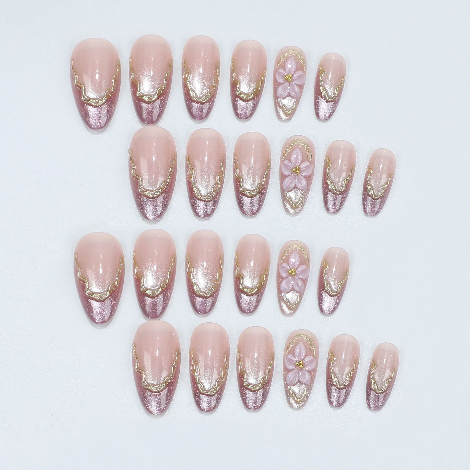3D Flowers Fake Nails with Glo - огляд і ціна Embroidery Embellishments