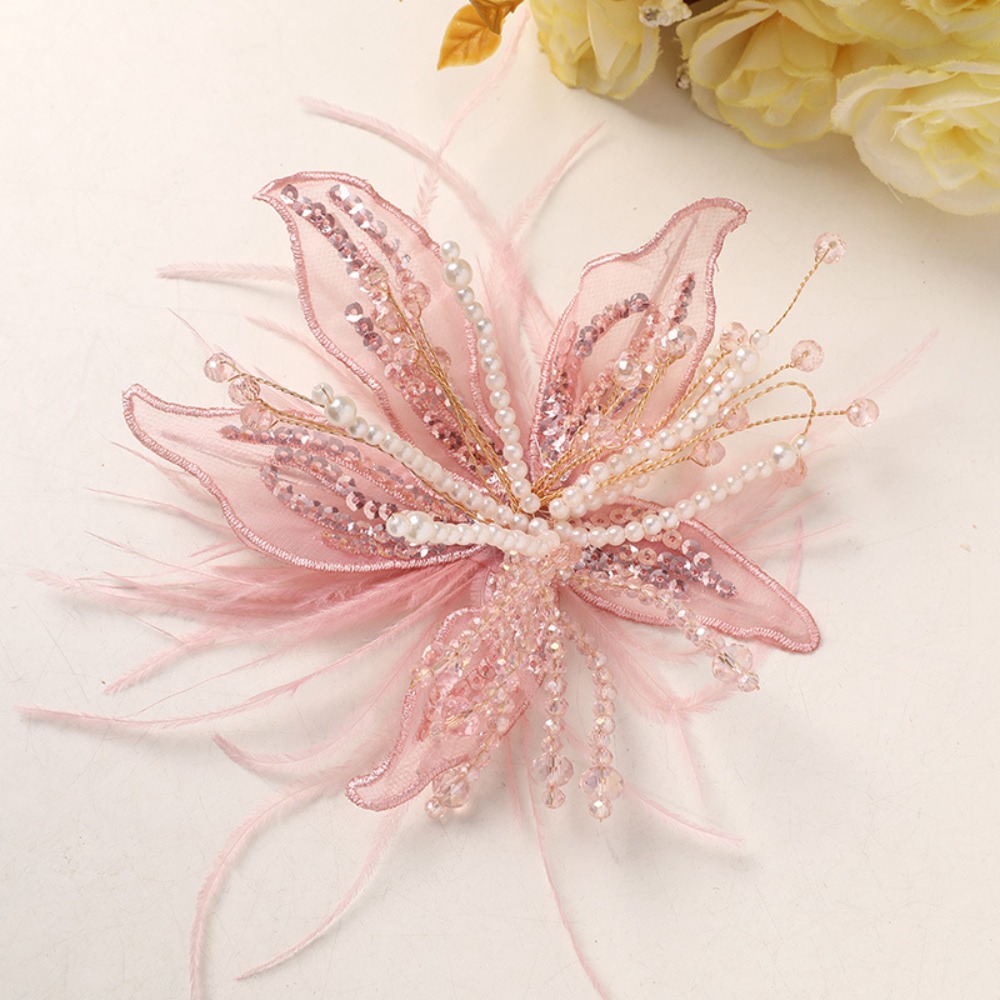 1PC Feather Pearl 3D Organza F - огляд і ціна Applique Patch Flower
