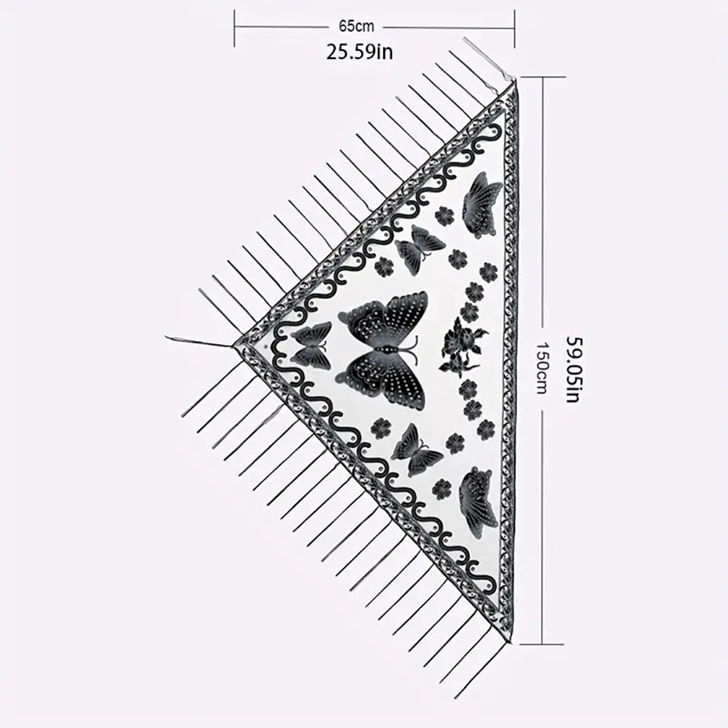 Fashion Triangle Scarf Butterf - огляд і ціна Tassel Fringe Trim