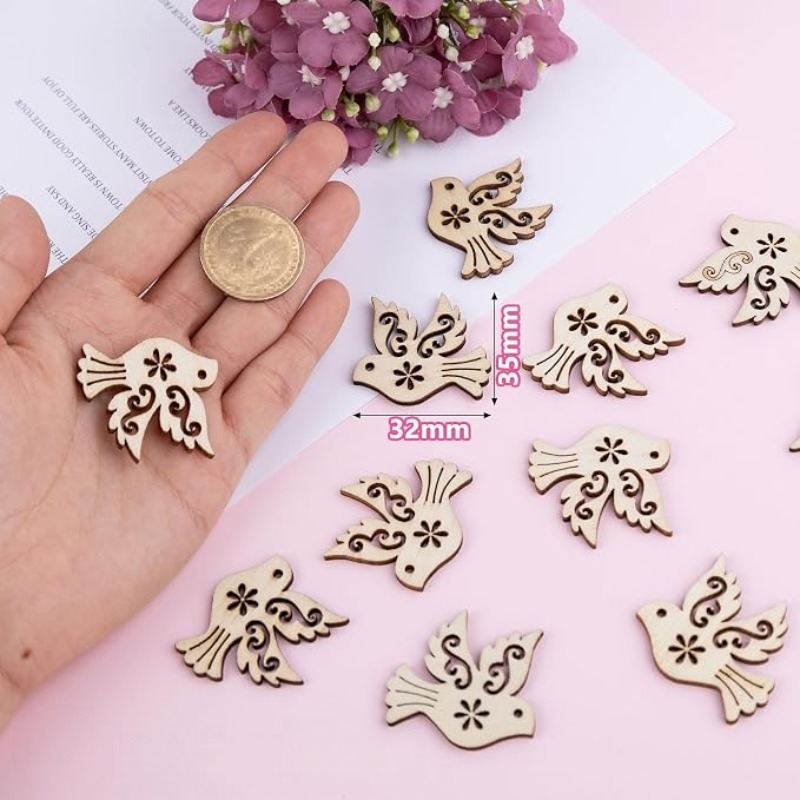 50pcs Unfinished Wooden Peace  - огляд і ціна Embellish Craft