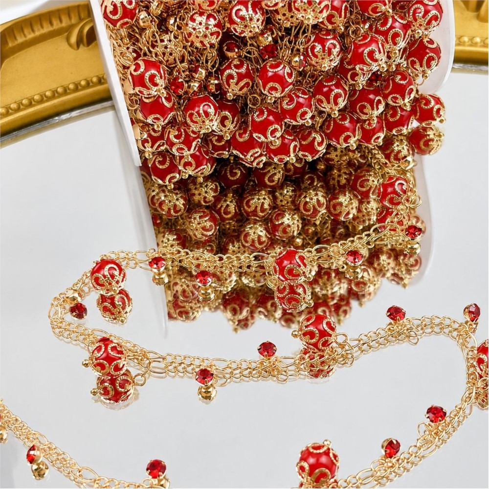 0.5Meter/1Meter Glass Bead Rhi - огляд і ціна Pearl Trim Chain