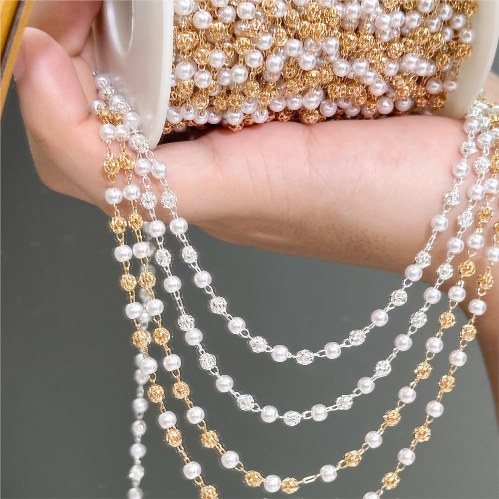 0.5Meter/1Meter Faux Pearl Bra - огляд і ціна Pearl Trim Chain