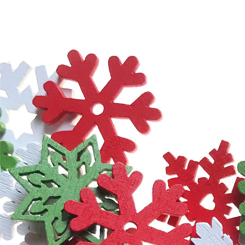 50PCS 20MM Mixed Color Wooden  - огляд і ціна Christmas Craft Embellishment