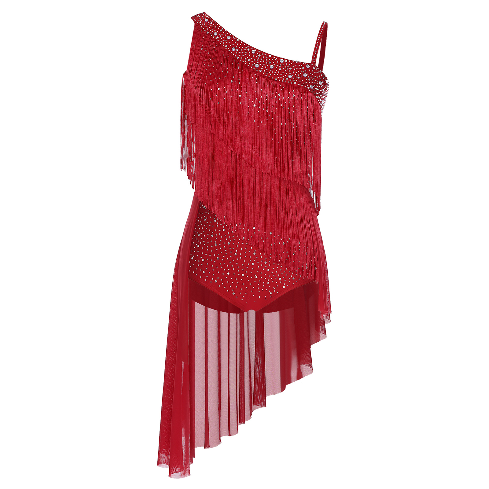 Women Tassel Latin Dance Leota - огляд і ціна Rhinestone Banding Trim